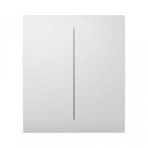 Buton central dublu Ajax LightSwitch CenterButton 2-gang pentru intrerupator dual LightCore, tehnologie Jeweller, panou tactil fara atingere, iluminare de noapte, raza 1100m, disponibil in 8 culori, dimensiuni 82x70.5x10mm