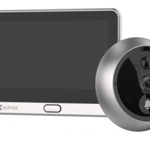Camera de supraveghere si sonerie EZVIZ DP2C, 2MP Full HD, PIR, wireless Wi‑Fi, unghi larg 155°, lentila 2 mm F2.2, audio bidirectional cu microfon, vizionare nocturna IR 5 m, alimentare la retea, ecran color 4.3", dimensiuni 115.5x85.5x24.5 mm, negru