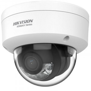 Camera supraveghere IP Dome Hikvision HiWatch 2MP HWI-D129H, ColorVu 24/7, lentila 2.8mm, performanta excelenta in lumina slaba, compresie H.265+, protectie IP67 si IK08, imagini color noaptea