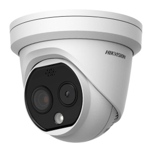 Camera supraveghere IP HikVision bi-spectrum turret 2MP DS-2TD1228-2/QA(2.2mm), termica & optica, analiza video vehicul/persoana, alarma temperatura, detectie fumul, filtre reflexie soare, 3D DNR, IP66, ONVIF