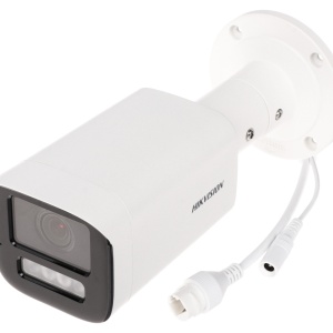 Camera supraveghere IP HikVision bullet 4MP DS-2CD1643G2-LIZU(2.8-12mm), lentila varifocala motorizata, Smart Hybrid Light, WDR 120dB, H.265+, microfon incorporat, IP67, slot card 512GB, detectie om si vehicul