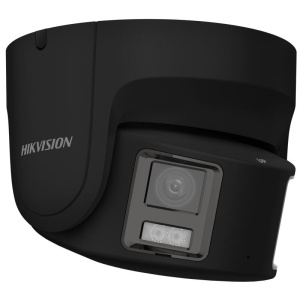 Camera supraveghere IP Hikvision turret 8MP DS-2CD2387G2P-LSU/SL(4mm)(C)(Black), ColorVu panoramic pentru acoperire ampla, imagini color 24/7, H.265+, WDR 130 dB, detectie oameni/vehicule cu deep learning, alarma audio/strobe, microSD, IP67