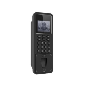 Cititor amprente si carduri M1 HikVision tastatura DS-K1T808MFWX-B ecran LCD 2.4 inch, Wi-Fi, capacitate 3000 amprente, 3000 carduri, 100000 evenimente, buzzer, tamper, RS-485, Wiegand, USB, 12VDC, 77x210.95x49.4 mm