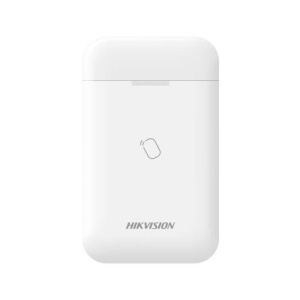 Cititor taguri wireless Hikvision AX PRO DS-PT1-WE(B), frecventa 868MHz, criptare AES-128, operare Stay/Away Arm/Disarm, indicator status LED, protectie tamper fata/spate, verificare patrule, securitate sporita, negru