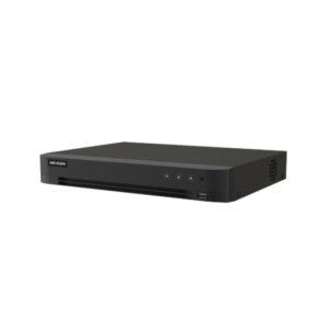 DVR supraveghere analogica Hikvision 8‑canale iDS‑7208HUHI‑M1/X, AcuSense H.265 pro+ cu deep learning pentru detectie persoane/vehicule si perimetru, suport 4‑ch recunoastere faciala sau 8‑ch AcuSearch, pana la 8 MP/8 fps, pana la 16 camere IP, 5 semnale