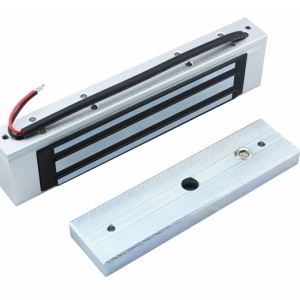 Electromagnet Forta 180 KG SM‑180, fail-safe (power to lock) pentru usi din lemn, sticla sau metal, montaj aplicat, consum redus, operare silentioasa, alimentare 12 VDC, 380 mA, dimensiuni 170x21x38 mm, greutate 1 kg