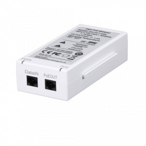 Injector High PoE Dahua DH-PFT1200, viteza Gigabit 10/100/1000 Mbps, putere maxima 60W, ideal pentru camere PTZ sau dispozitive de mare putere, protectie la supratensiune, montaj facil, conexiune stabila si sigura
