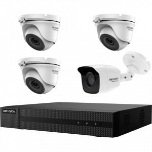 Kit HikVision HiWatch 4 camere 3+1 metalice 4MP IR 40m MK-H019