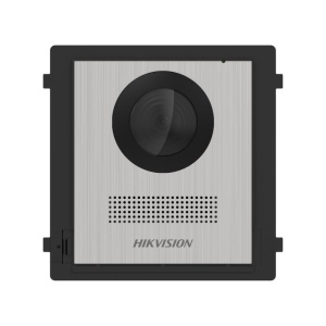 Modul 2‑wire HikVision DS‑KD8003Y‑IME2/NS, unitate principala 2‑wire cu camera fisheye 2MP si IR, IP65, control doua yale, configurare web remote, iesire 12 V/500 mA pentru lock, carcasa inox