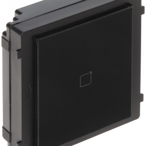 Modul cititor carduri Mifare HikVision DS-KD-M pentru post exterior modular, frecventa 13.56 MHz, protectie IP65, iluminare fundal, configurare facila, acces securizat, compatibil cu sistemele seria DS-KD8