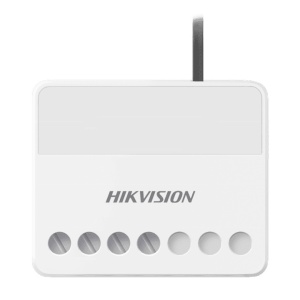 Modul releu wireless HikVision AX PRO DS-PM1-O1L-WE, Comunicare bidirectionala 868 MHz, Criptare AES-128, Design compact pentru montaj ascuns, Control din aplicatie, Operare automatizata, Afisaj LED status, Intrare alarma tamper