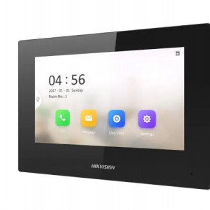 Monitor videointerfon IP HikVision DS-KH6320-LE1(B) ecran tactil 7-inch TFT, rezolutie 1024x600, tehnologie Plug & Play, alimentare standard PoE, vizualizare live camere si post exterior, meniu multi-lingv - Img 2
