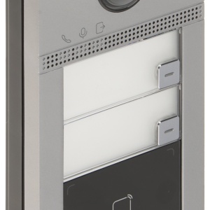 Post exterior videointerfon HikVision Villa 2MP DS-KV8213-WME1, 2 butoane apel, Wi-Fi, cititor card Mifare incorporat, carcasa aliaj aluminiu, protectie IP65 si IK08, alimentare PoE/12V, camera HD cu IR, design metalic - Img 2