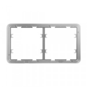 Rama dubla Ajax Frame (2 seats) pentru intrerupatoare LightSwitch si prize smart Outlet, compatibila cu module SideButton si SideCover, design minimalist slim, instalare interior, culoare alb (White) - Img 2