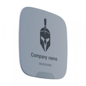 Set 10 fete detasabile Ajax Brandplate pentru sirena StreetSiren DoubleDeck, personalizabile cu logo si contact, plastic rezistent, montaj rapid cu surub, culori Alb/Negru - Img 2