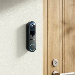 Sonerie video inteligenta Reolink Video Doorbell WiFi, rezolutie 5MP 2K+ Super HD, varianta Plug-in, include Chime, WiFi Dual-Band 2.4/5GHz, detectie persoana, stocare locala fara abonament, protectie IP65, audio bi-directional