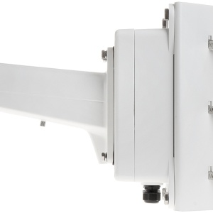 Suport de colt HikVision DS-1602ZJ-BOX pentru camere supraveghere, material aliaj de aluminiu si otel, cutie de jonctiune integrata pentru cabluri, culoare alb Hikvision, montaj robust pe colt exterior - Img 4