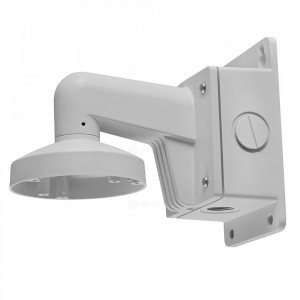 Suport de perete HikVision DS-1272ZJ-110B pentru camere supraveghere tip dome, doza de jonctiune integrata pentru cabluri, material aliaj de aluminiu cu pulverizare, orificiu intrare cablu, montaj robust de exterior