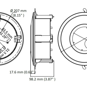 Suport montaj in-ceiling HikVision DS-1227ZJ-DM37 din otel si plastic, culoare alb, design compact pentru interior, instalare incastrata, compatibilitate extinsa camere dome, rezistent si durabil - Img 2