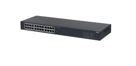 Switch Ethernet Dahua SG1024, 24-porturi unmanaged Gigabit 10/100/1000Mbps, metalic, plug & play, suport MAC learning/aging, capacitate lista 8K, temperatura operare -20°C/+60°C, DH-SG1024