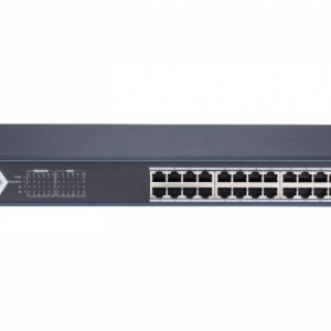 Switch HikVision 24 porturi PoE Gigabit cu web interface si doua porturi pentru fibra optica Gigabit DS-3E1526P-E