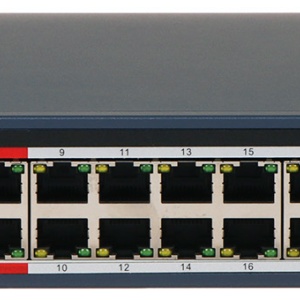 Switch PoE Hikvision DS-3E0326P-E/M(C), 24 porturi Fast Ethernet, 1 port Combo Gigabit, transmisie Long Range pana la 300m, protectie supratensiune 6KV, management inteligent PoE, porturi VIP pentru video - Img 4