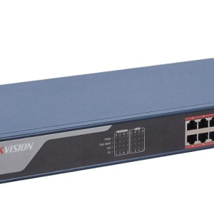 Switch PoE HikVision Smart Managed DS-3E1326P-EI, 24 porturi Fast Ethernet PoE (370W), 2 porturi Gigabit Combo, PoE Watchdog, mod Extend 300m, protectie 6KV, management L2 (VLAN/STP), detectie erori cablu