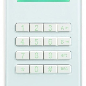 Tastatura anti‑efractie Honeywell CP051‑00‑01 MK8 Keyprox, compatibila cu Galaxy Dimension / Flex / G2, Grade 3, LCD backlit 2×16 caractere, 16 taste, cititor proximitate incorporat, tamper, design subtire, montaj pana la 1000 m de centrala