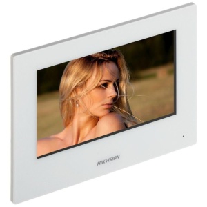 Videointerfon de interior IP Hikvision DS-KH6320-LE1(White), ecran TFT color 7 inch, rezolutie 1024x600, Wi-Fi, alimentare PoE sau 12V, 8 intrari alarma, montaj aparent, suprimare zgomot si ecou - Img 3