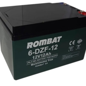 Baterie stationara Rombat 12V 12Ah 6-DZF-12 pentru biciclete electrice, UPS, masinute electrice copii, iluminat de urgenta si telecomunicatii, dimensiuni 151x99x103 mm, performanta stabila si fiabila, garantie 1 an, montaj usor si intretinere minima