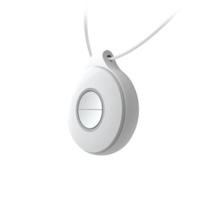 Buton panica wireless Hikvision AX PRO DS-PDEBP2-EG2-WE, portabil, protectie la apasare accidentala, grad protectie IP66, hopping frecventa anti-bruiaj, configurare App, accesorii optionale bratara/snur, alb