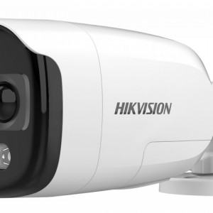 Camera Hikvision bullet 2MP DS-2CE12DF3T-PIRXOS(3.6mm), ColorVu, imagini color 24/7, senzor PIR, alarma luminoasa si sonora, microfon si difuzor incorporat, True WDR 130dB, lumina alba 40m, exterior IP67