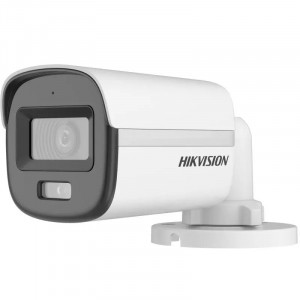Camera supraveghere Analog HD Hikvision Mini Bullet 5MP DS-2CE10KF0T-LFS(2.8mm), tehnologie ColorVu si Smart Hybrid Light, rezolutie 3K, imagini color 24/7, microfon incorporat (Audio over Coax), IR si lumina alba 20m, IP67 - Img 2
