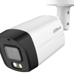 Camera supraveghere analogica Dahua bullet 5MP HAC-HFW1509TLM-A-LED-0360B(3.6mm) Full-color, imagini color 24/7, microfon incorporat, WDR 120dB, lumina LED 40m, 4 in 1 (CVI/CVBS/AHD/TVI), protectie IP67, rezolutie 5MP, carcasa metal