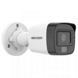 Camera supraveghere analogica Hikvision 3K DS-2CE16K0T-LFS(2.8mm) Smart Hybrid Light, IR 30m, lumina alba 20m, 5MP, protectie IP67, microfon incorporat, Audio over Coaxial, TVI/AHD/CVI/CVBS, carcasa metalica