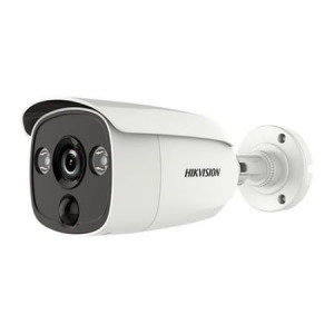 Camera supraveghere analogica HikVision Bullet 5MP DS-2CE12H0T-PIRLO(2.8mm), senzor PIR incorporat, alarma luminoasa stroboscop, EXIR 2.0, IR 20m, Turbo HD, iesire alarma, protectie IP67, lentila fixa, carcasa metalica