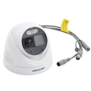 Camera supraveghere analogica Hikvision DS‑2CE72DF3T‑PIRXOS(3.6mm) 2MP Turbo‑HD ColorVu PIR cu WDR 130dB, lentila 3.6mm, iluminare alba 20m, detectie PIR corp uman, strobo si alarma audio, microfon si difuzor integrate, audio coaxial, IP67 - Img 4