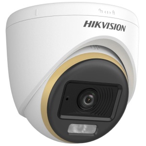 Camera supraveghere analogica HikVision turret 2MP DS‑2CE70DF3T‑LPFS(2.8mm) ColorVu dual‑light, imagine color 24/7, true WDR 130dB, 3D DNR, lumina alba/IR pana la 20 m, microfon incorporat, 4‑in‑1 TVI/AHD/CVI/CVBS - Img 3