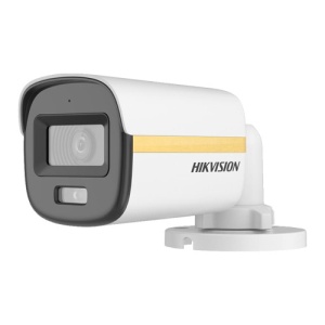 Camera supraveghere HikVision Mini Bullet 2MP DS-2CE10DF3T-LSE(2.8mm), Turbo HD ColorVu, Smart Hybrid Light (IR 30m, Lumina Alba 20m), 130 dB True WDR, Audio over Coax (microfon incorporat), protectie IP67, imagine color 24/7, PoC, carcasa metalica