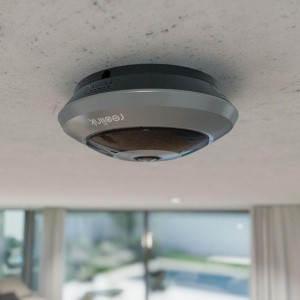 Camera supraveghere interior Reolink Fisheye Series 6MP W520, vedere panoramica 360 grade, Wi-Fi Dual-Band, moduri multiple de vizualizare, detectie inteligenta persoane, audio bidirectional, sirena, Night Vision, slot card