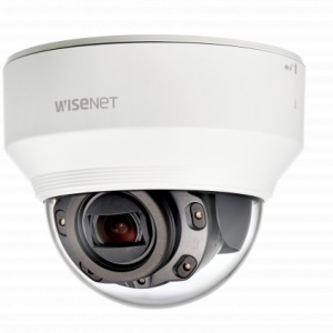 Camera supraveghere IP Hanwha Vision dome 2MP XND‑6080V, varifocala motor 2.8‑12 mm, IR, WDR 150 dB, H.265/H.264, analiza video inteligenta, auto-tracking, audio bidirectional, slot microSD 512 GB, WiseStream II, tamper-resistant IK08, PoE/12VDC