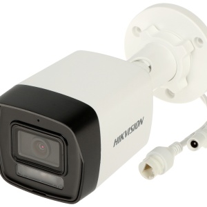Camera supraveghere IP HikVision bullet 2MP DS-2CD1023G2-LIU(2.8mm), tehnologie Smart Hybrid Light, H.265+, microfon incorporat, protectie IP67, slot card 512GB, detectie om si vehicul, analiza video inteligenta