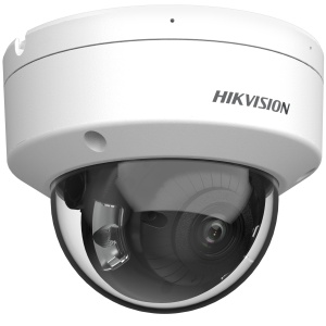 Camera supraveghere IP HikVision dome 8MP DS‑2CD2187G2‑L(2.8mm)(C) ColorVu 24/7 pentru imagini color, WDR 130 dB, H.265+, microfon integrat si interfata audio/alarma, detectie persoane si vehicule, rezistenta la apa si praf IP67, IK10