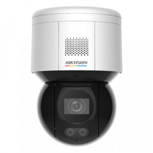 Camera supraveghere IP Hikvision Mini PT 4MP DS-2DE3A400BW-DE(T5), imagini color 24/7, lentila 4mm, AcuSense, captura faciala, alarma luminoasa si audio, microfon si difuzor, WDR 120dB, PoE, IP66