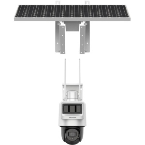 Camera supraveghere IP HikVision PT 4MP DS-2DE2C400IWG-K/4G/C09S20(2.8mm) kit panou solar inclus, comunicare 4G LTE, detectie duala PIR si Radar, Audio bidirectional, Smart IR 30m, protectie IP66, slot card 512GB