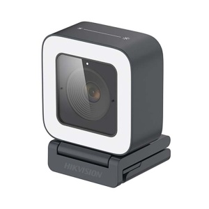 Camera web AI Hikvision 4MP IDS-UL4P/BK, 2K @ 60fps, Auto Framing, focalizare automata SAF, iluminare LED 5 trepte, microfon dual, interfata USB-A/C, trepied inclus, AI Face Beautification