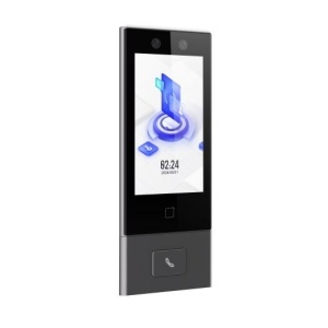 Cititor control acces facial HikVision DS-K1T670MX-WE touchscreen 7 inch, camera 2MP, card M1, buton apelare fizic, Wireless 868MHz, 6000 fete, 50000 carduri, microfon, RS-485, Wiegand, USB Type-A, IP65, alimentare 12VDC