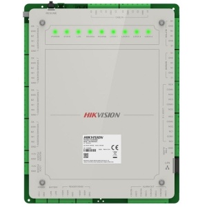 Controller acces Hikvision DS-K2624X(P), 4 usi, suport IPv4/IPv6/DHCP, criptare AES256/RSA2048/TLS1.2, configurare web, multi-door interlocking, anti-passback, OSDP, Wiegand, backup baterie, indicatori status