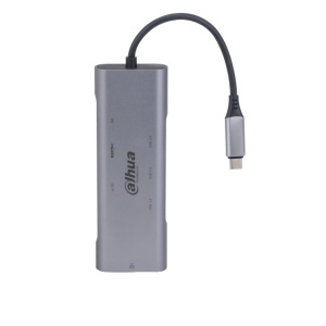 Docking Station USB-C Dahua TC38 8-in-1, USB 3.1 Type-C la 3×USB 3.0, HDMI 4K, RJ45 Gigabit, SD/TF, PD 100W, plug & play, compatibil laptop/tableta/telefon, transfer date 10Gbps, DH-TC38