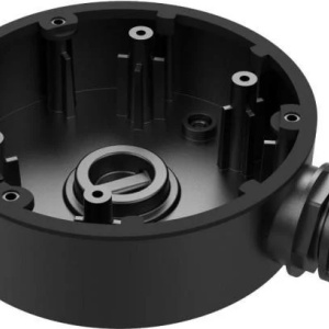 Doza de jonctiune CCTV HikVision DS-1280ZJ-DM46(Black) fabricata din aliaj de aluminiu, culoare neagra, montaj pe perete sau tavan, rezistenta la intemperii, gestionare cabluri camere dome, design robust